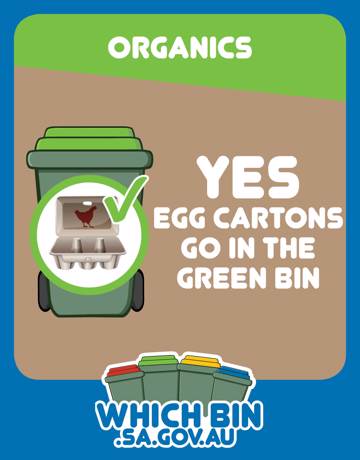 Cardboard egg cartons are good to go in the green bin.