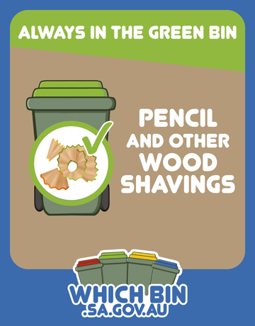 Always in the green bin: pencil and other wood shavings