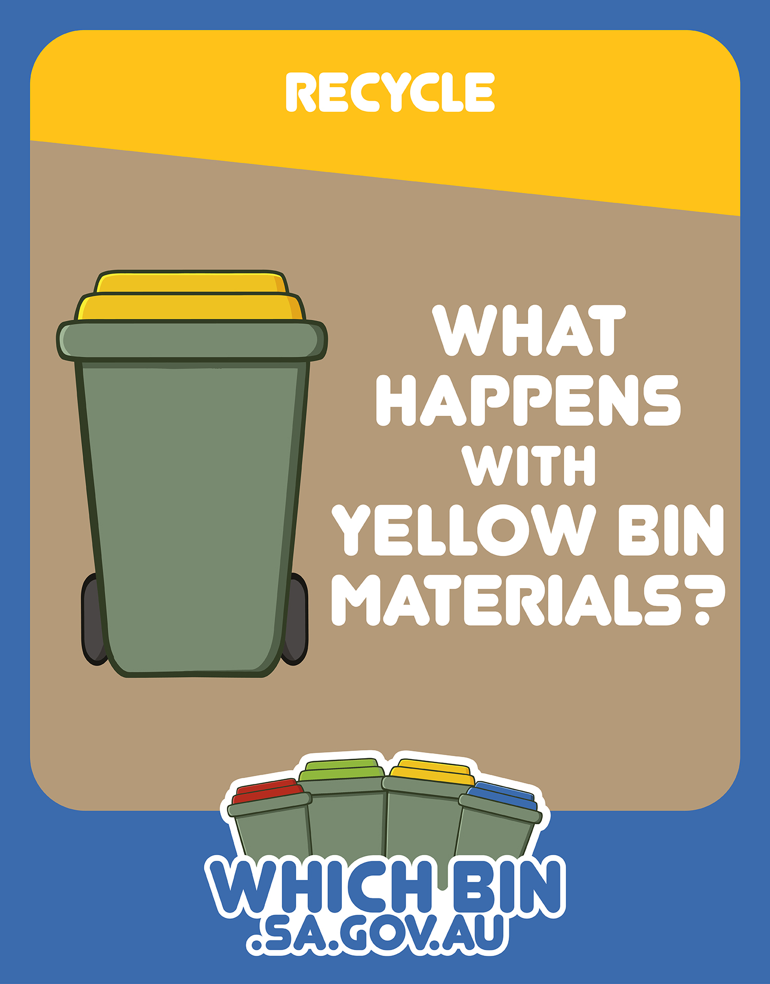 What happens with yellow bin materials?