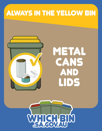 Always in the yellow bin: metal cans and lids