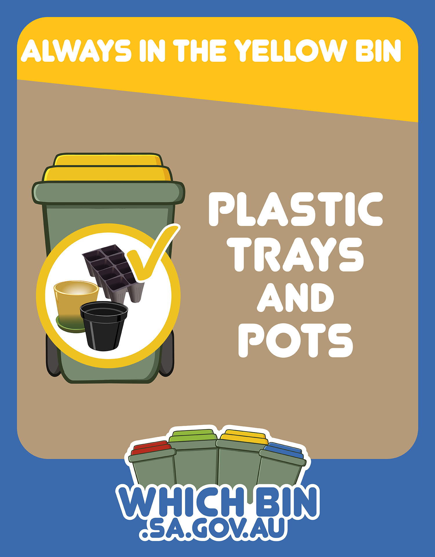 Always in the yellow bin: plastic trays and pots