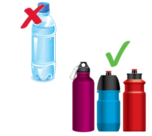 Choose reusable water bottles